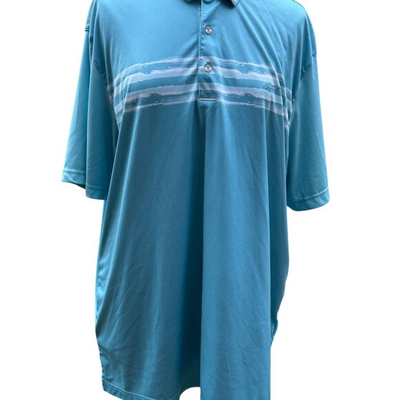 New Men's 2XL Greg Norman Performance Play Dry Blue Golf Polo Shirt - Picture 14 of 14